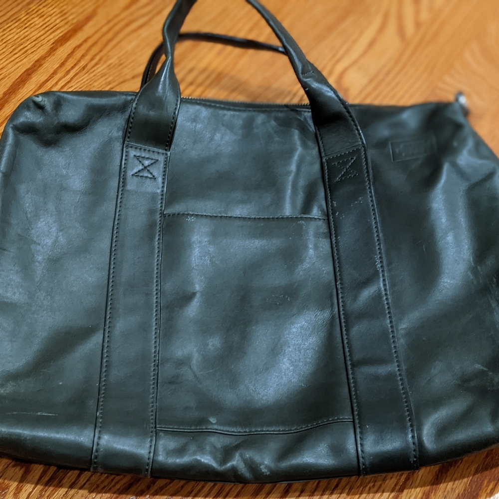 Jack Spade green leather briefcase